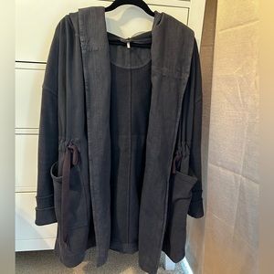 Free People Sweatshirt Hooded Jacket